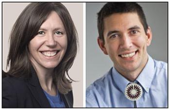 Headshots of two lawyers. A woman named Bridget Gilbride and a man named Kris Statnyk.