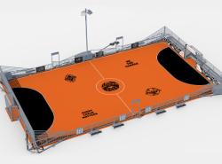 A concept drawing of what the mini-soccer pitches will look like.