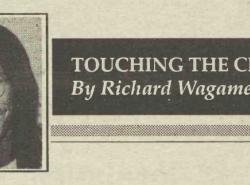 An clipping from an old newspaper column by Richard Wagamese. It shows his picture beside the name of his column, Touching the Circle